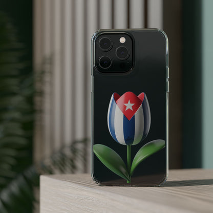 "Bandera Cubana Tulipan"- Clear Phone Case