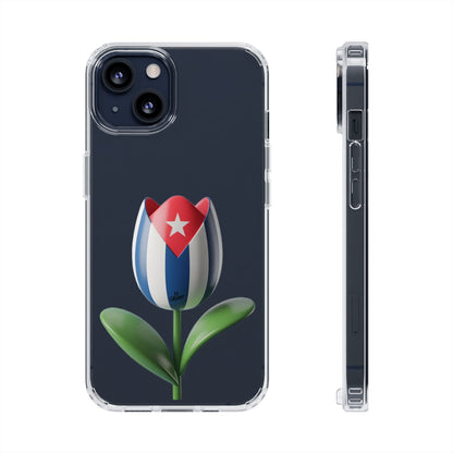 "Bandera Cubana Tulipan"- Clear Phone Case