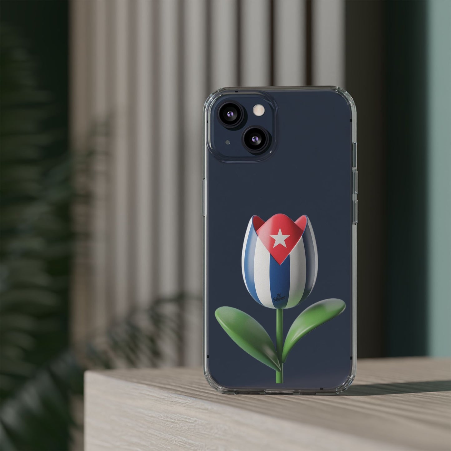 "Bandera Cubana Tulipan"- Clear Phone Case