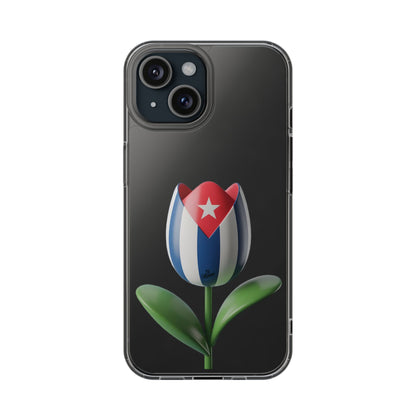 "Bandera Cubana Tulipan"- Clear Phone Case