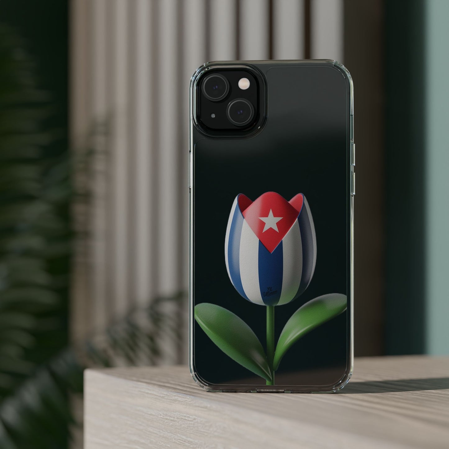 "Bandera Cubana Tulipan"- Clear Phone Case