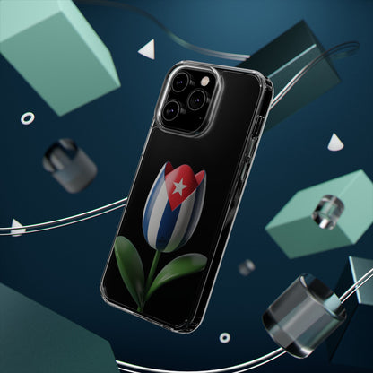 "Bandera Cubana Tulipan"- Clear Phone Case