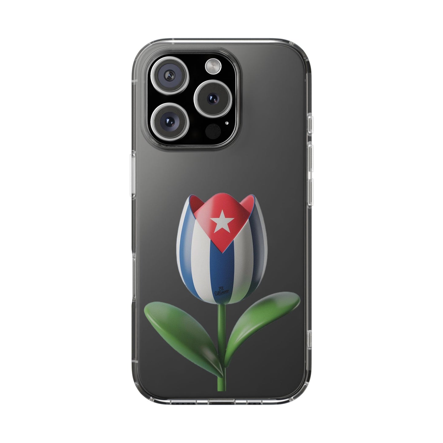 "Bandera Cubana Tulipan"- Clear Phone Case