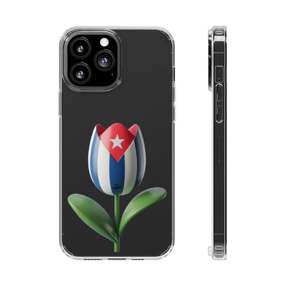 "Bandera Cubana Tulipan"- Clear Phone Case