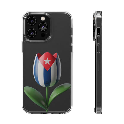 "Bandera Cubana Tulipan"- Clear Phone Case