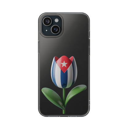 "Bandera Cubana Tulipan"- Clear Phone Case