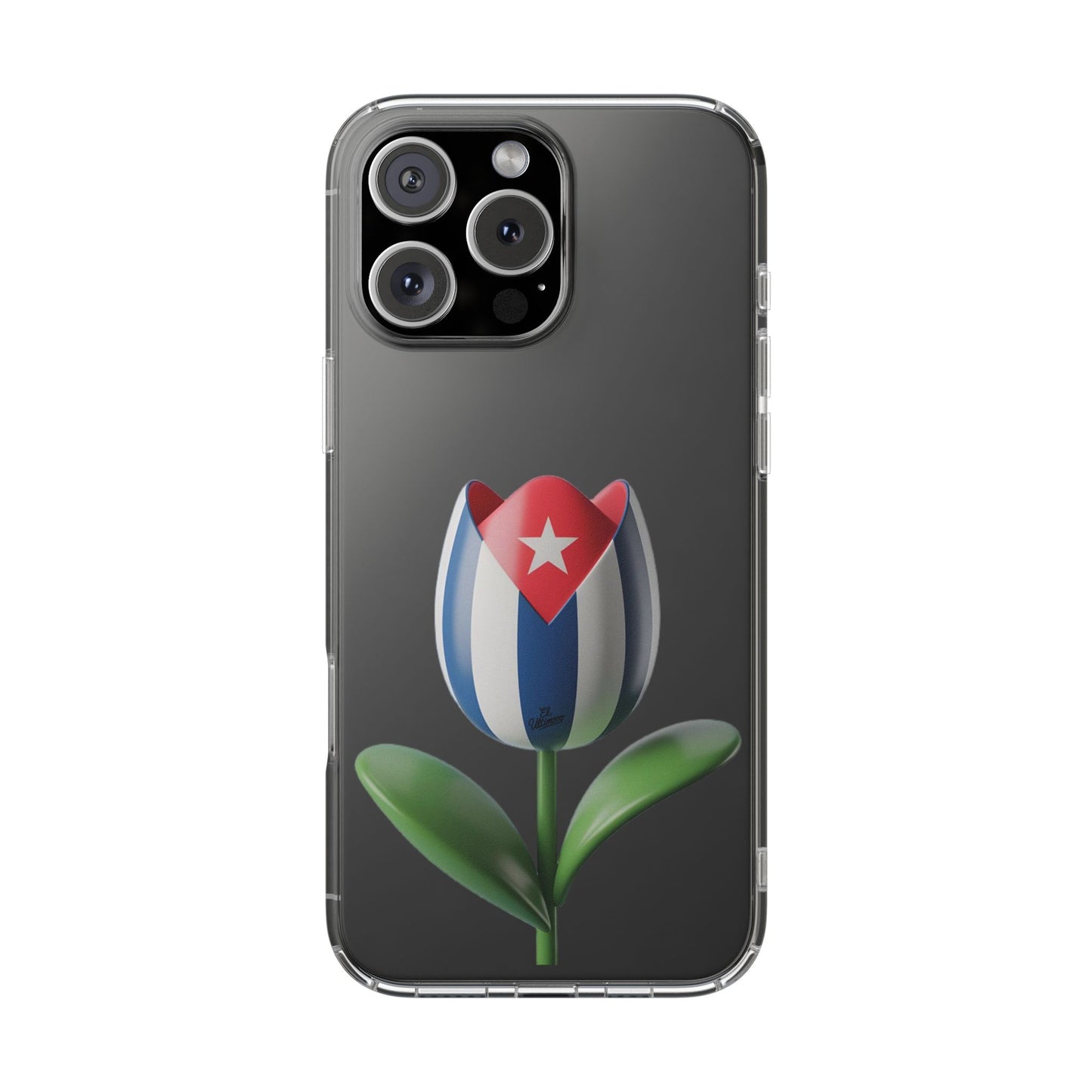 "Bandera Cubana Tulipan"- Clear Phone Case