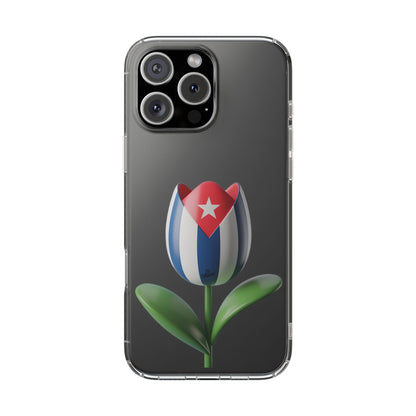 "Bandera Cubana Tulipan"- Clear Phone Case