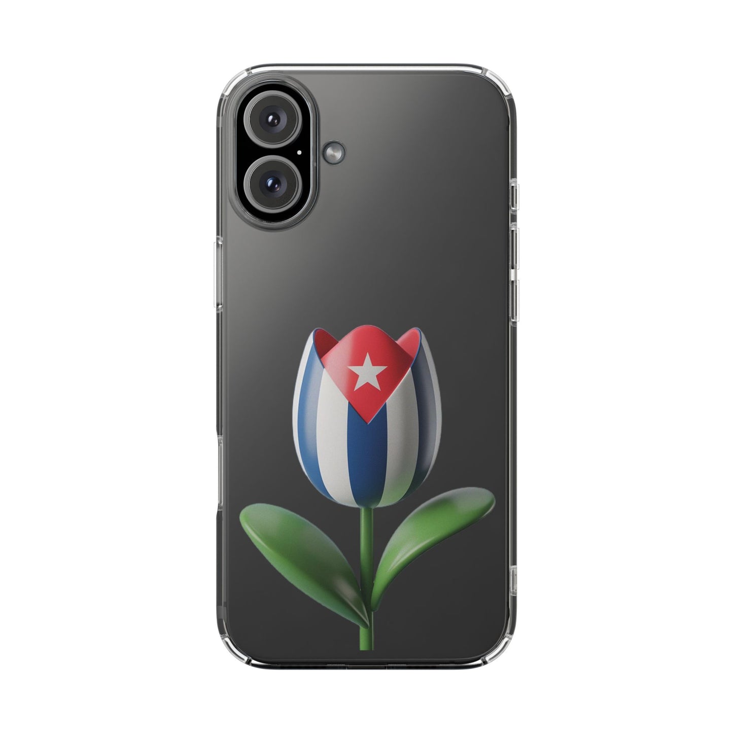 "Bandera Cubana Tulipan"- Clear Phone Case