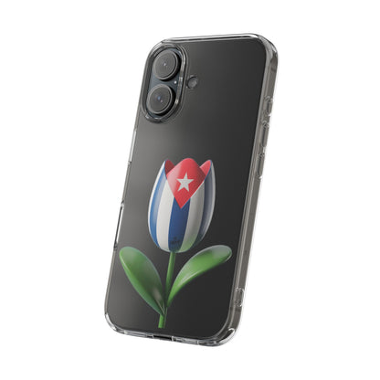 "Bandera Cubana Tulipan"- Clear Phone Case